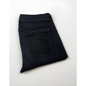 7 for All Mankind Jeans The Modern Straight Women Size 29 Black Denim Stretch‎